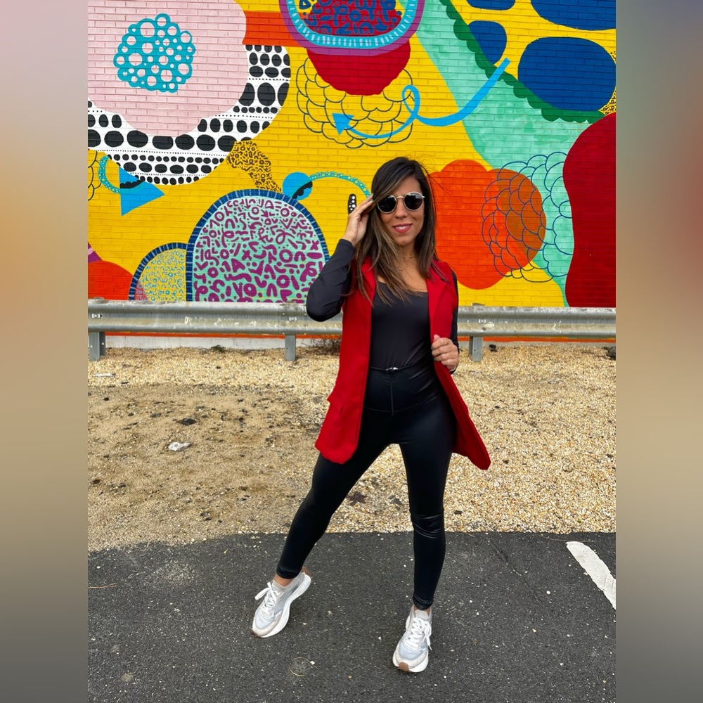 Sleeveless Red Blazer